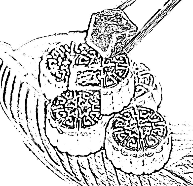 编号：54790612061607503653【酷图网】源文件下载-月饼白描