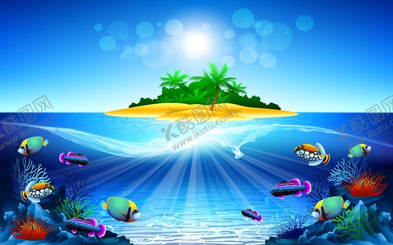 编号：99846409172006587719【酷图网】源文件下载-梦幻海底背景墙