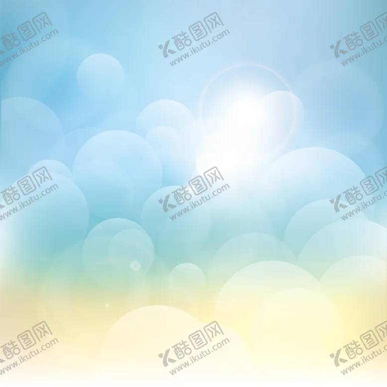 编号：47480503160557179651【酷图网】源文件下载-蓝天白云光线梦幻背景