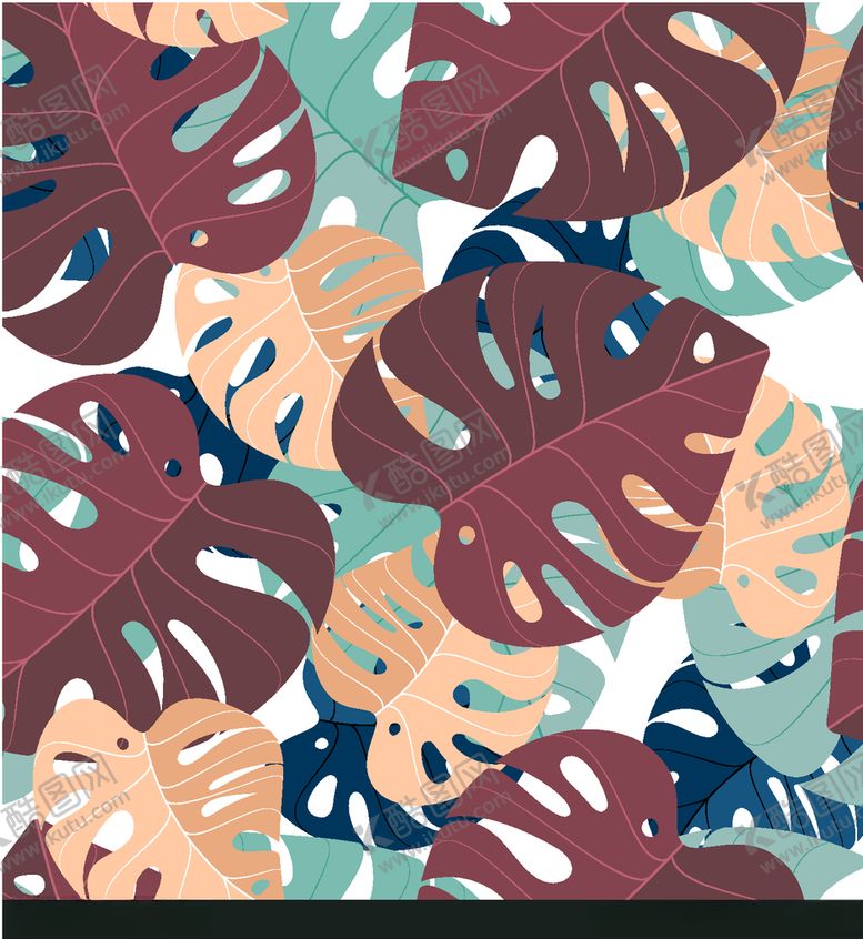 编号：28441309161457421829【酷图网】源文件下载-叶子图案素描