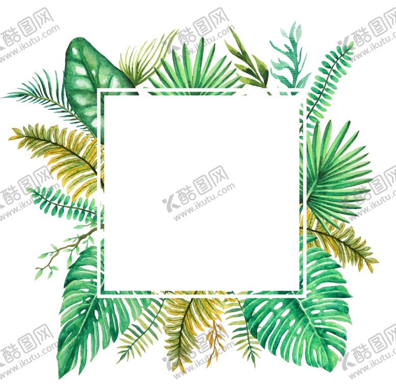 编号：12202910052140463625【酷图网】源文件下载-夏日水彩植物装饰图案