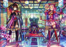 二次元美女手绘插画图片