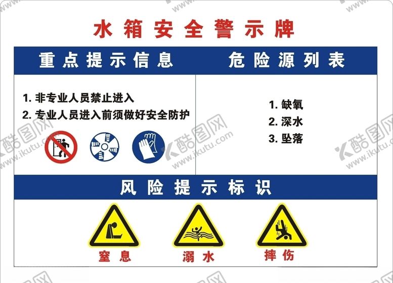 编号：99303109230757309673【酷图网】源文件下载-水箱安全警示牌