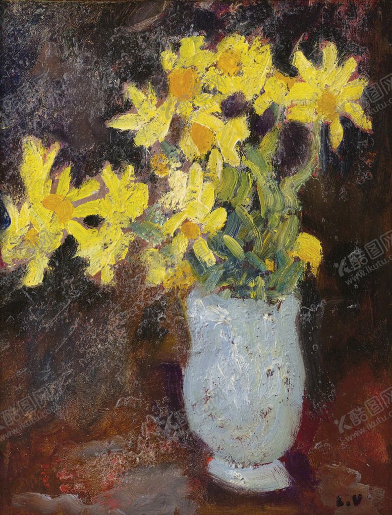 编号：10419909280516302857【酷图网】源文件下载-静物花朵植物油画