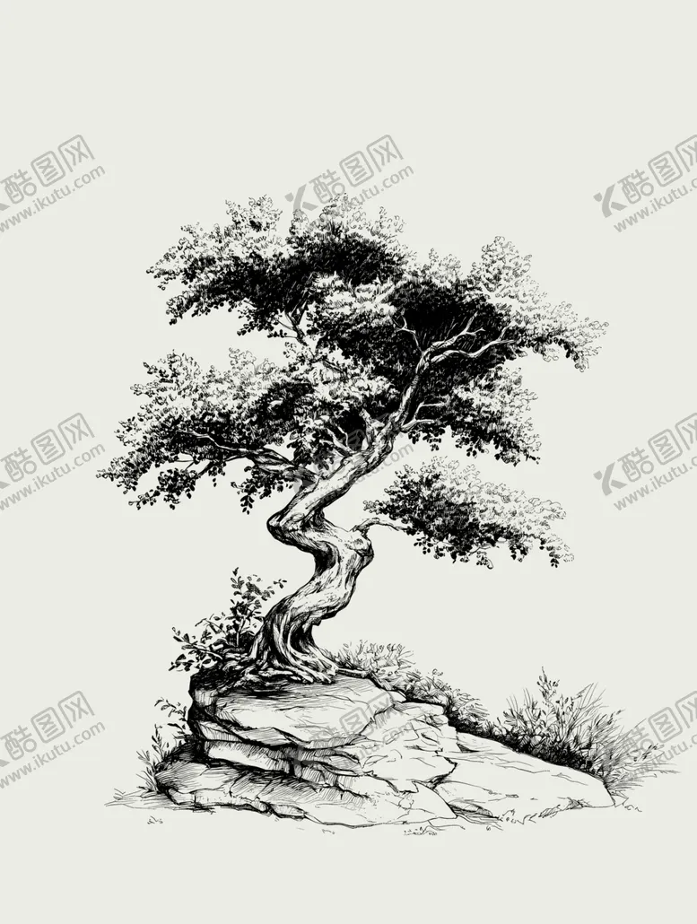 编号：21911803012342385760【酷图网】源文件下载-树线稿素材