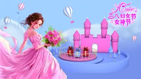 女神节妇女节海报38展架38展架