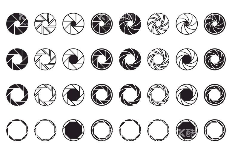 编号：83885610211433216135【酷图网】源文件下载-相机光圈矢量图