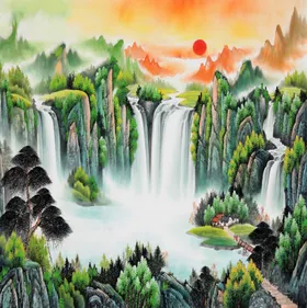 山水画壁照壁