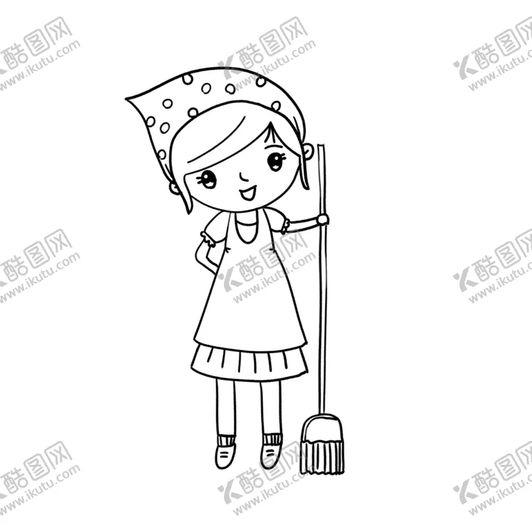 编号：38918309241005587180【酷图网】源文件下载-打扫卫生小姑娘
