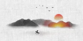 中国风背景山水画清新展板意境展板
