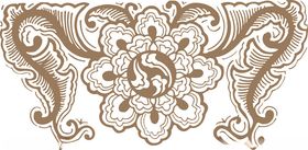 复古金色花卉装饰图案