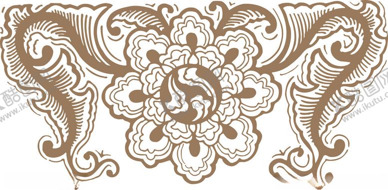 编号：25056704250052089002【酷图网】源文件下载-复古金色花卉装饰图案