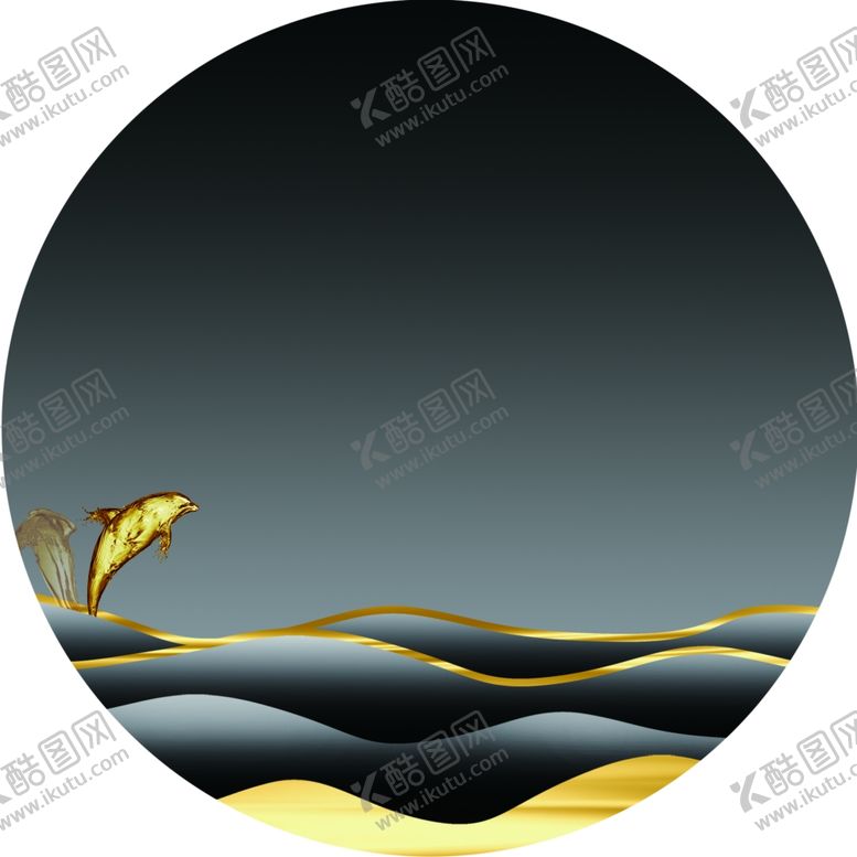 编号：50991912041634585564【酷图网】源文件下载-水彩轻奢圆形挂画装饰画