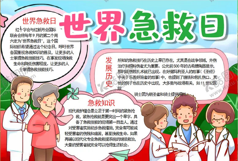 编号：76793605010614451546【酷图网】源文件下载-急救小报