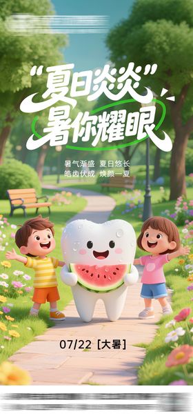大暑二十四节气口腔海报