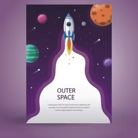 火箭起飞创意插画设计