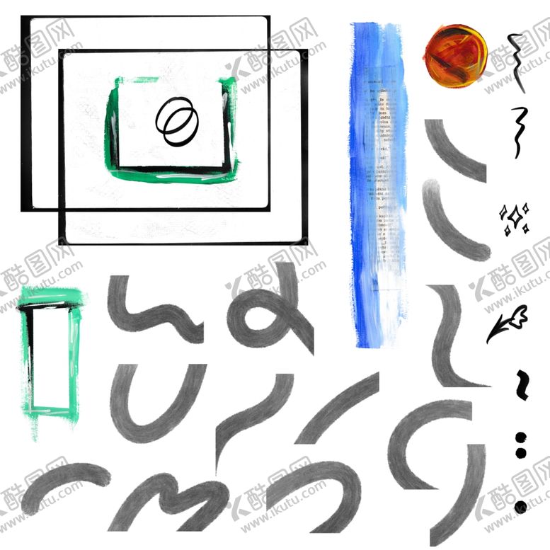 编号：22881609122118306957【酷图网】源文件下载-书法艺术曲线笔刷边框