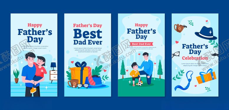 编号：61472506291801423701【酷图网】源文件下载-父亲节主题插画海报设计