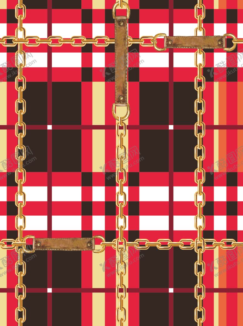 编号：70805510310301567908【酷图网】源文件下载-大牌链条格子数码印花
