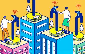 创意城市生活卡通插画