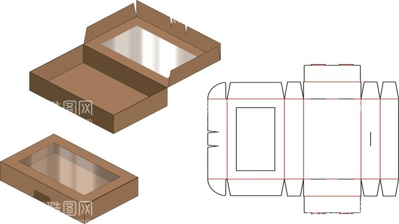 编号：59668110202128246768【酷图网】源文件下载-开窗牛皮纸飞机盒