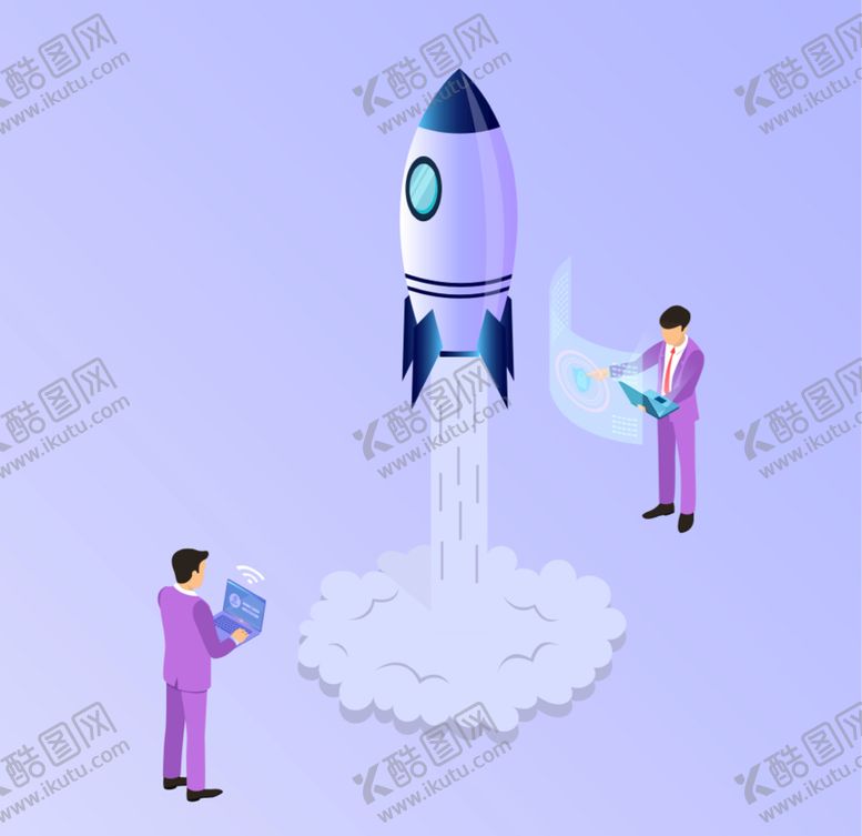 编号：94168309250532334150【酷图网】源文件下载-立体火箭起飞插画
