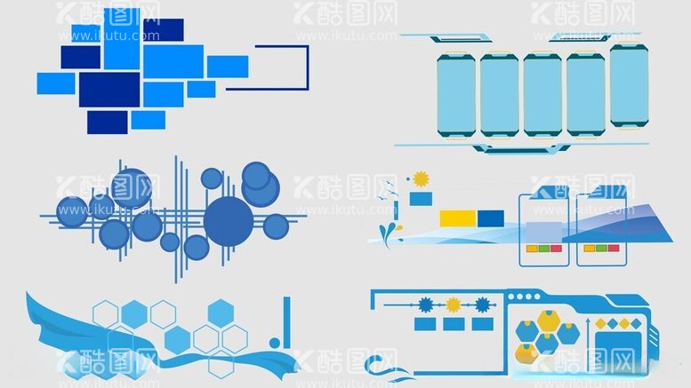 编号：34923411260025199808【酷图网】源文件下载-蓝色组合创意文化墙边框