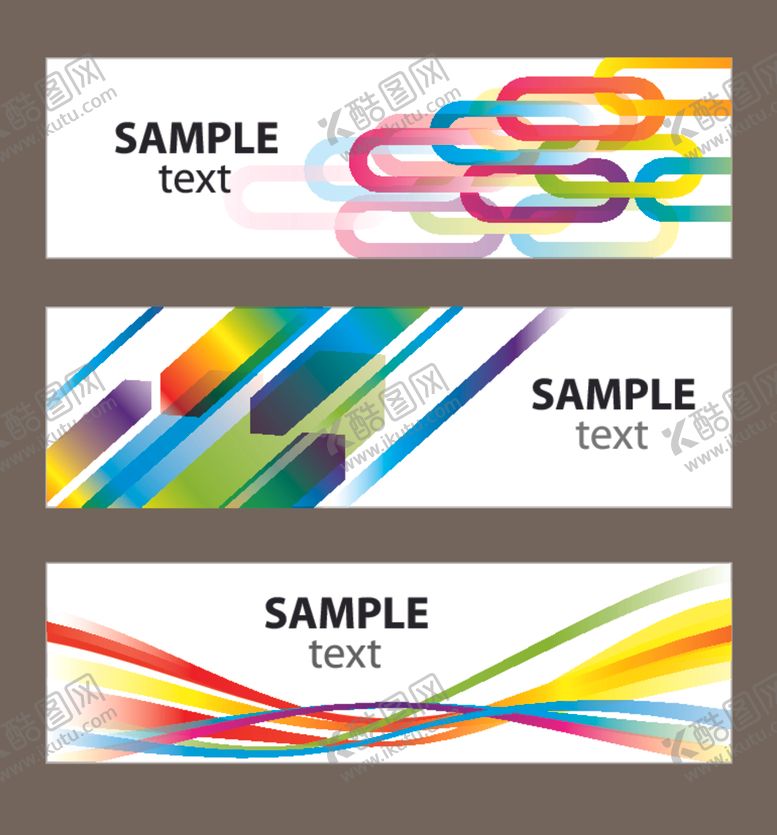 编号：49493304171609071663【酷图网】源文件下载-多彩线条横幅设计模板