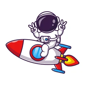 卡通宇航员天可爱天插画星球