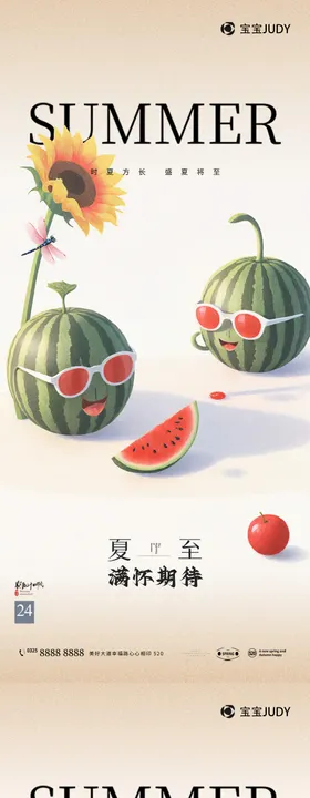 夏至大暑西瓜海报
