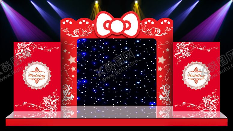 编号：30596509191531531893【酷图网】源文件下载-红色主体婚礼现场布置设计源文件