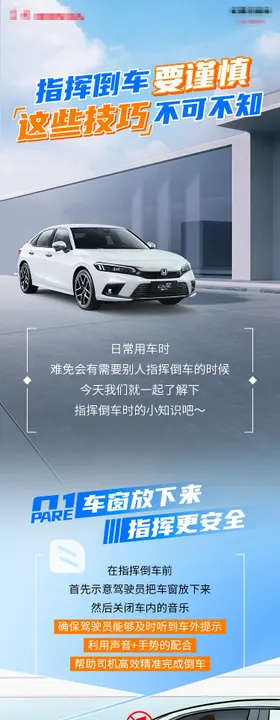 指挥倒车技巧手绘长图