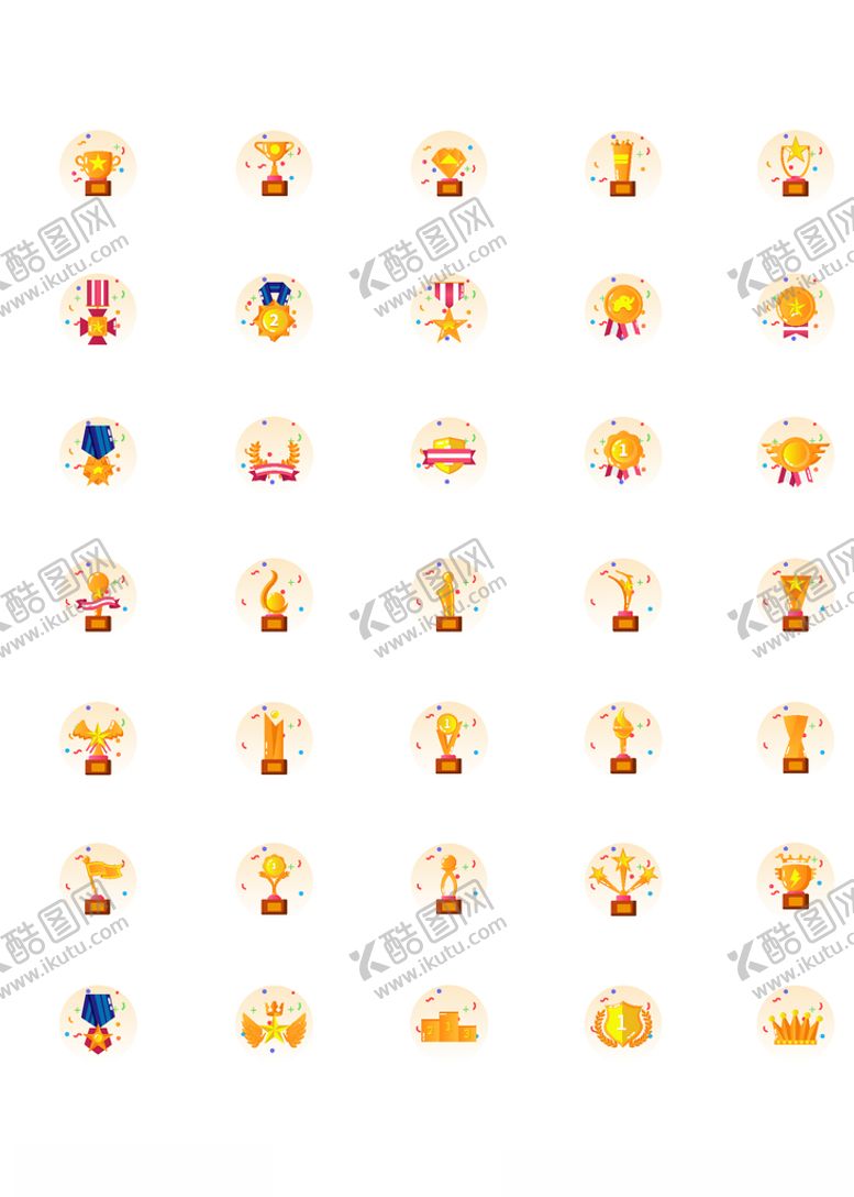 编号：78139609211710235848【酷图网】源文件下载-奖杯奖牌icons