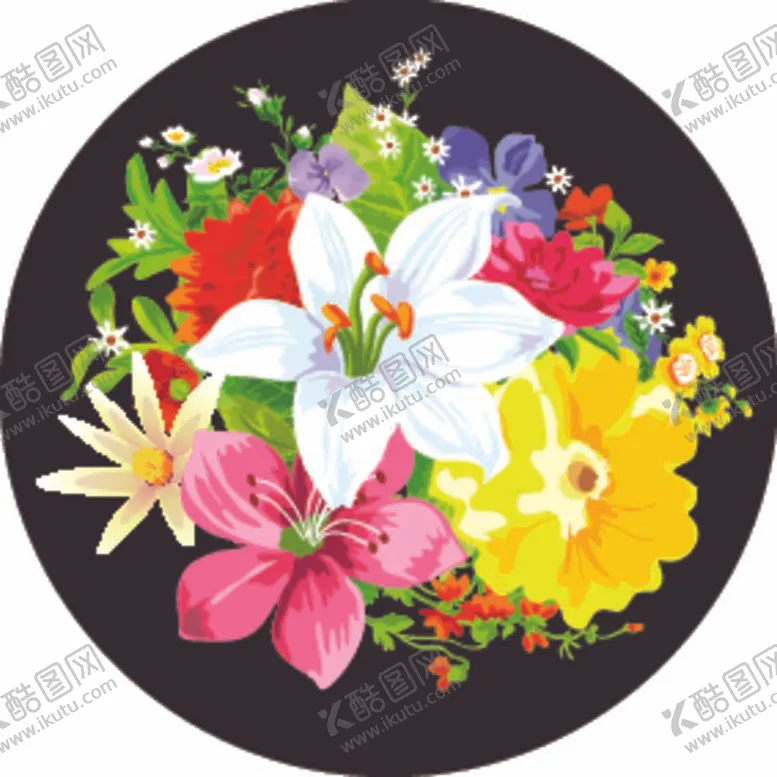 编号：13147611291803385382【酷图网】源文件下载-鲜花黑底化妆盒