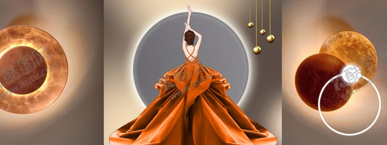 编号：17332801141800388815【酷图网】源文件下载-时尚美女立体挂画装饰画