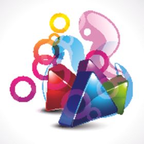 3d动感几何体梦幻背景