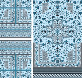 蓝白几何花纹图案