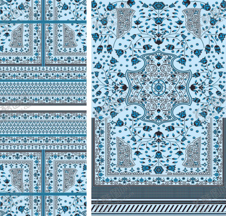 编号：26235911021701423521【酷图网】源文件下载-蓝白几何花纹图案