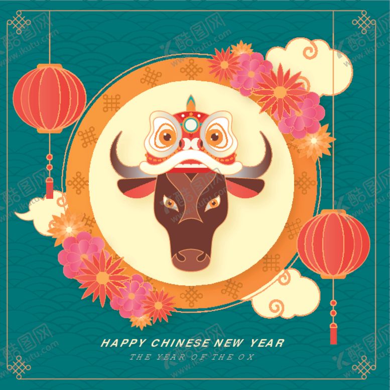 编号：43170909271600162879【酷图网】源文件下载-牛新年展板背景