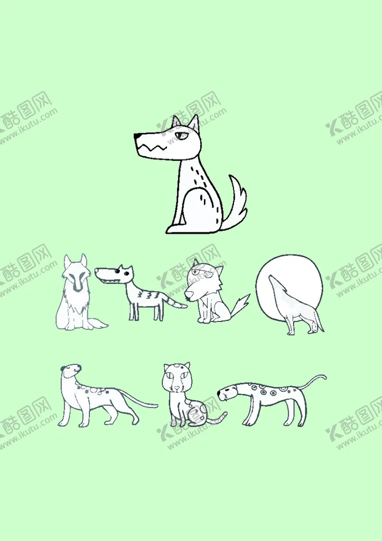 编号：95341301271705001177【酷图网】源文件下载-简笔画动物