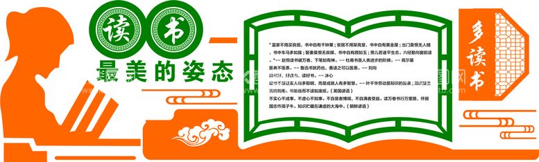 编号：55923012161630006171【酷图网】源文件下载-学校读书文化墙