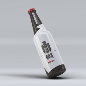 啤酒瓶子罐装包装效果图样机