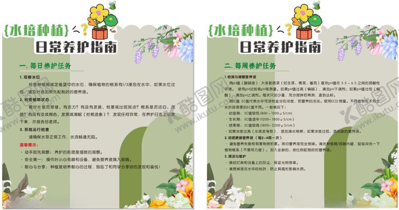 编号：57697711210038414543【酷图网】源文件下载-水培日常养护指南
