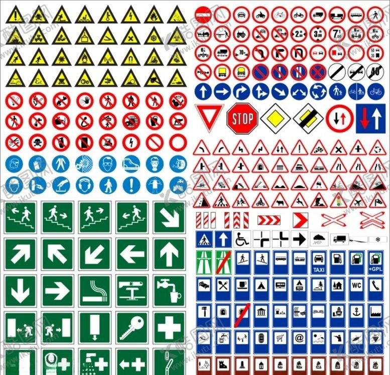编号：75643810290032565411【酷图网】源文件下载-交通标示