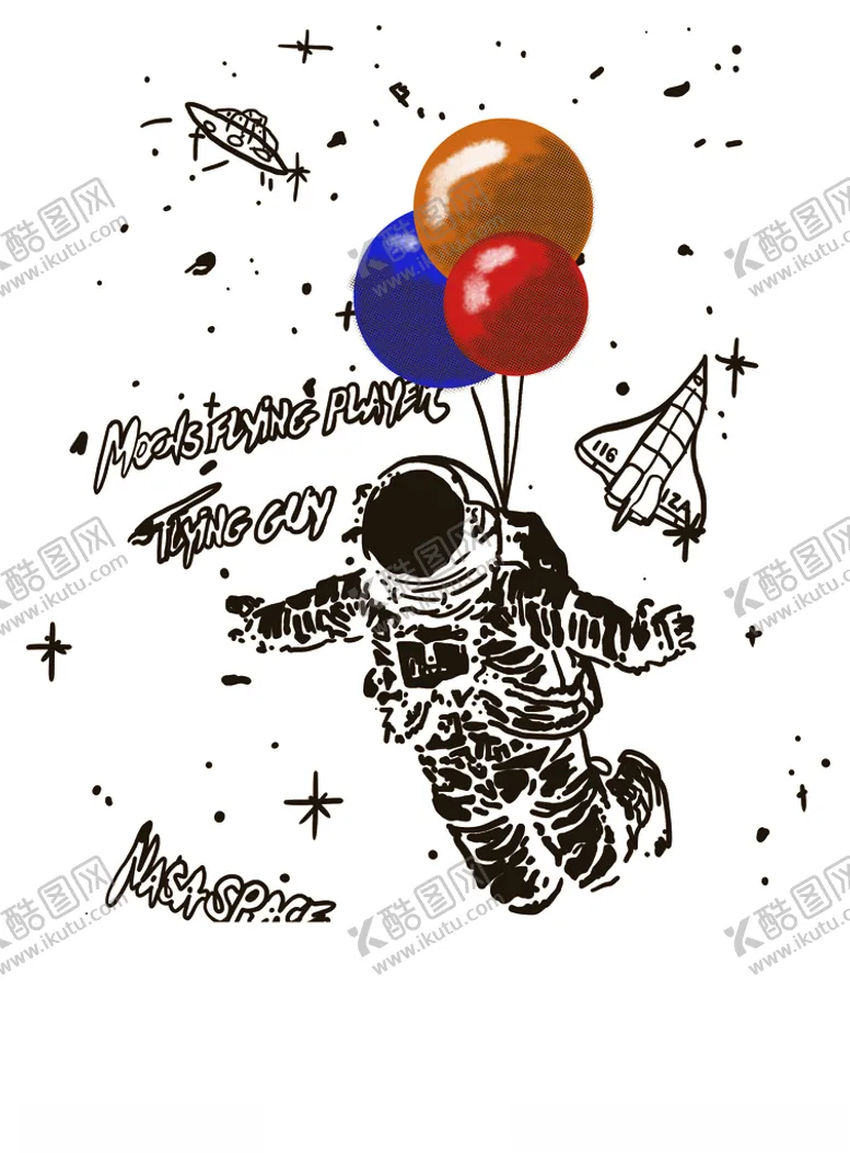 编号：67031209270127428774【酷图网】源文件下载-太空人气球网点火箭