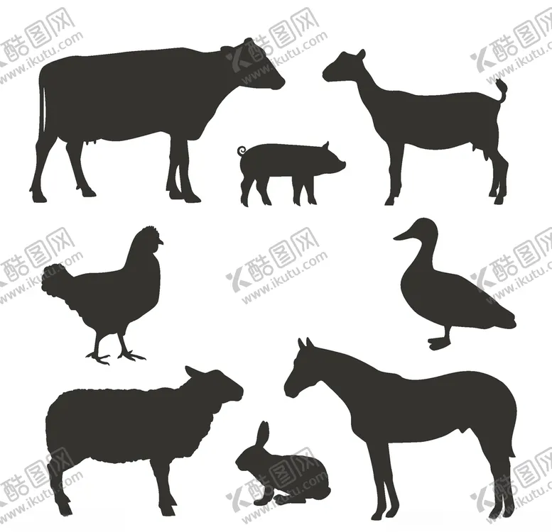 编号：40929807050359323517【酷图网】源文件下载-动物剪影