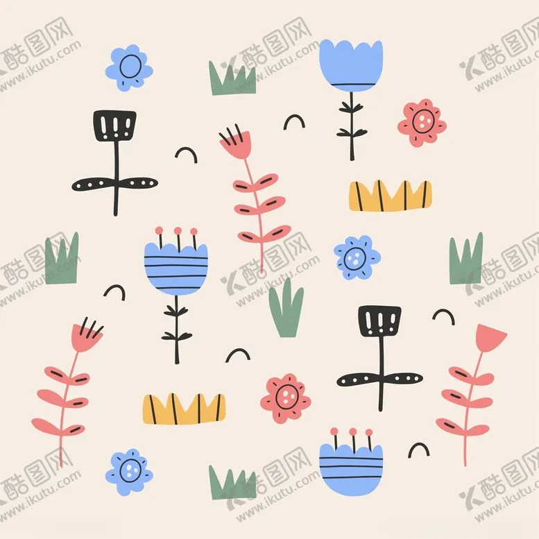 编号：61674302170804308492【酷图网】源文件下载-抽象的自然艺术花草