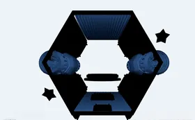 C4D模型抽象场景太空舱