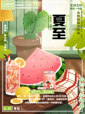 夏至海报节气二十四节气