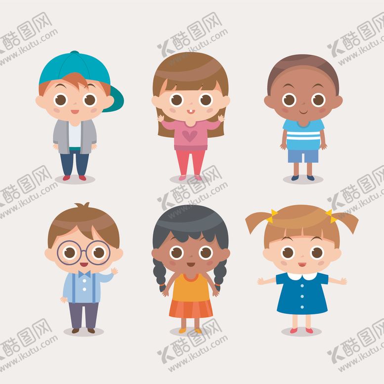 矢量人物素材卡通校园卡通手绘